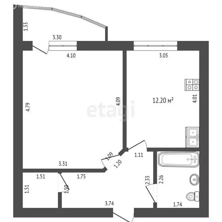 1-комнатная квартира: Саранск, проспект Российской Армии, 6 (44.6 м) - Фото 1