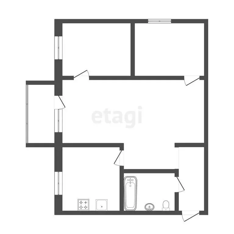 2-комнатная квартира: Тюмень, Минская улица, 49 (41.4 м) - Фото 1