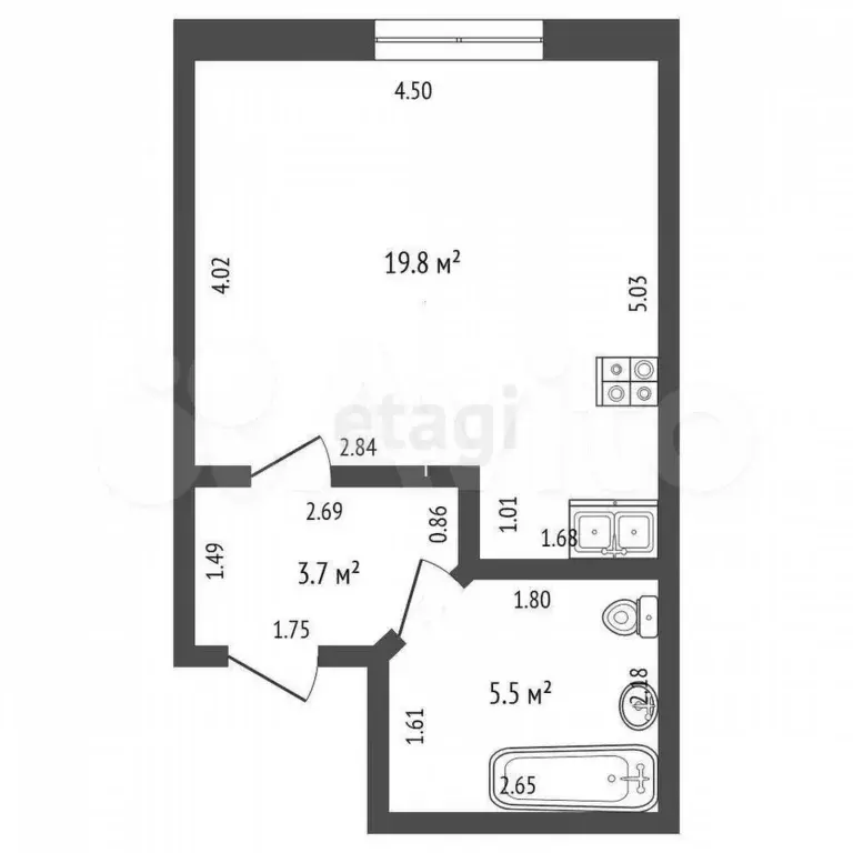 Квартира-студия, 30 м, 6/14 эт. - Фото 0