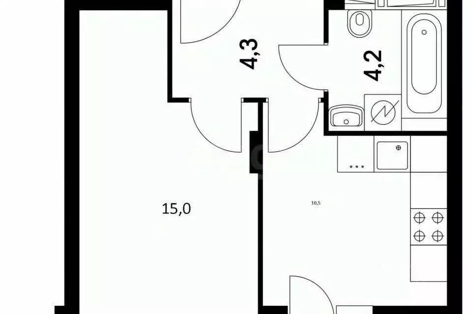 1-к кв. Удмуртия, Ижевск Союзная ул., 133 (38.0 м) - Фото 1