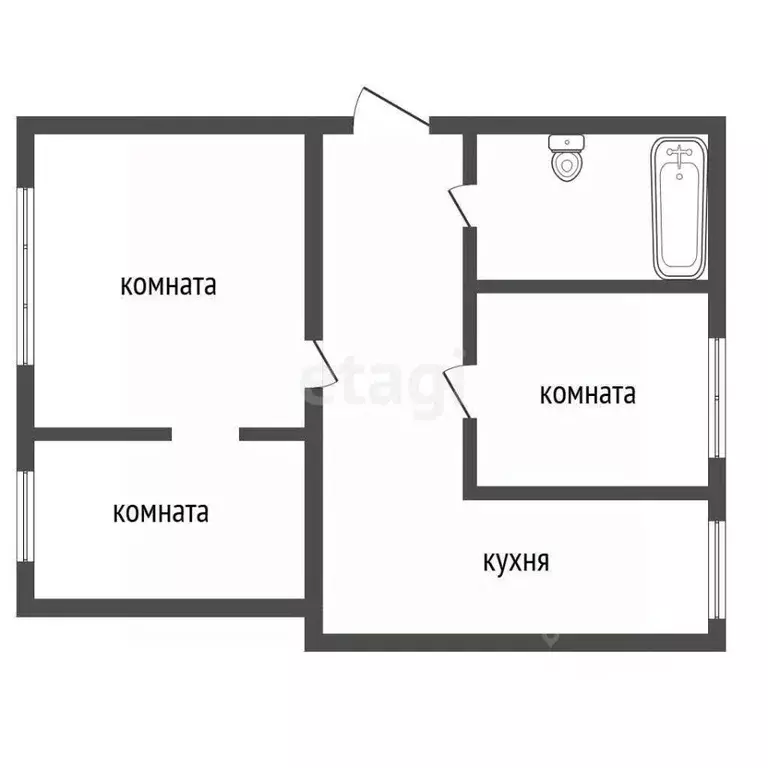 3-к кв. Челябинская область, Кыштымский городской округ, пос. Тайгинка ... - Фото 2