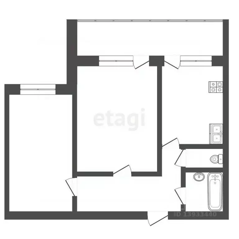 2-к кв. Тюменская область, Тюмень Депутатская ул., 129 (47.5 м) - Фото 1