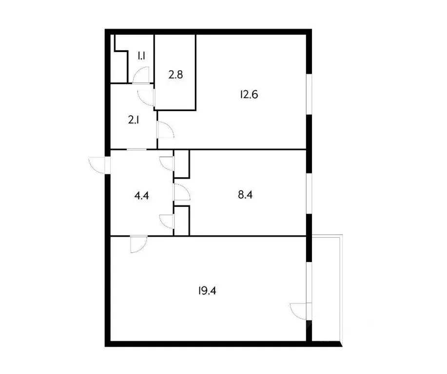 Квартира, 2 комнаты, 52 м - Фото 0