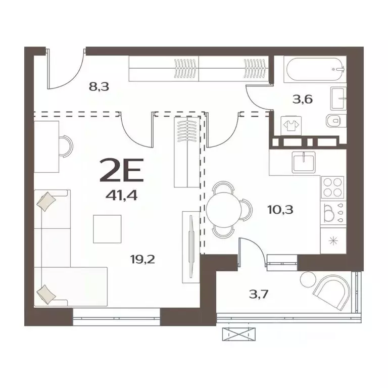 1-к кв. Приморский край, Владивосток ул. Коммунаров, 15к1 (41.4 м) - Фото 1
