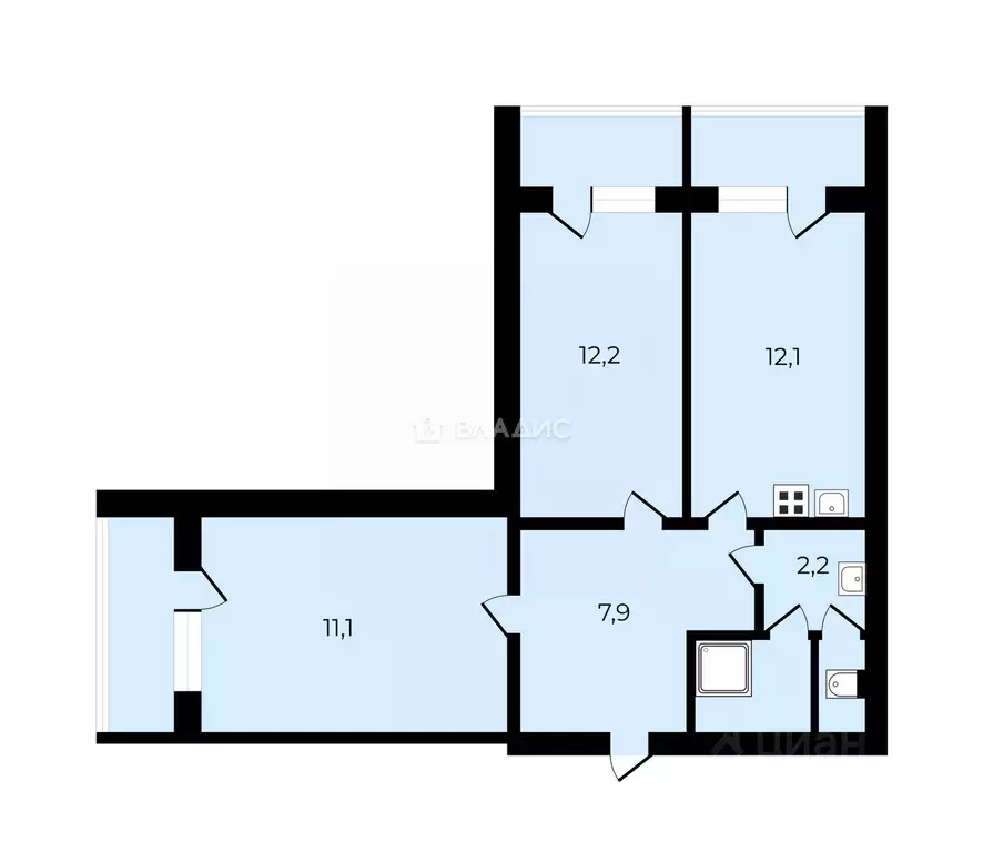 Комната Санкт-Петербург ул. Бабушкина, 47к3 (12.2 м) - Фото 2