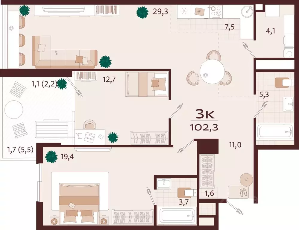 3-к кв. Крым, Ялта ул. Спендиарова, 5 (102.3 м) - Фото 0