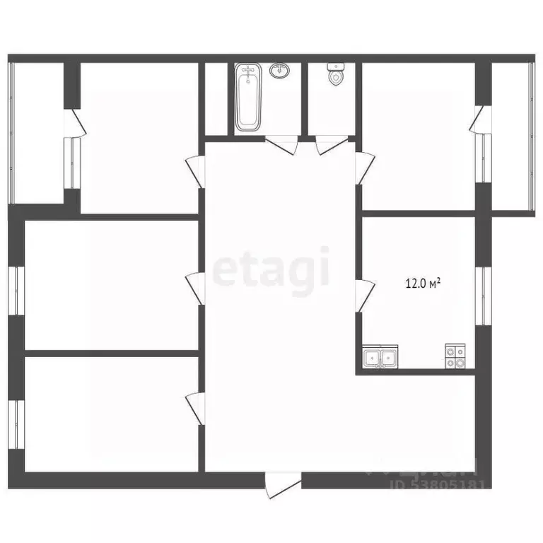 4-к кв. Ростовская область, Батайск ул. Воровского, 11 (87.1 м) - Фото 1