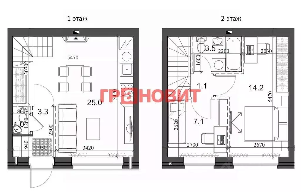 Таунхаус, 53.9 м - Фото 1