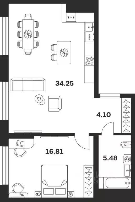 1-к кв. Тульская область, Тула ул. Болотникова, 4 (60.64 м) - Фото 1