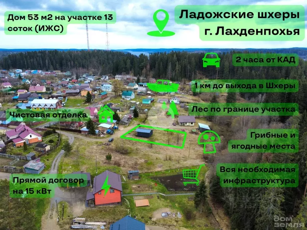 Дом в Карелия, Лахденпохья Лесная ул., 15 (53 м) - Фото 1