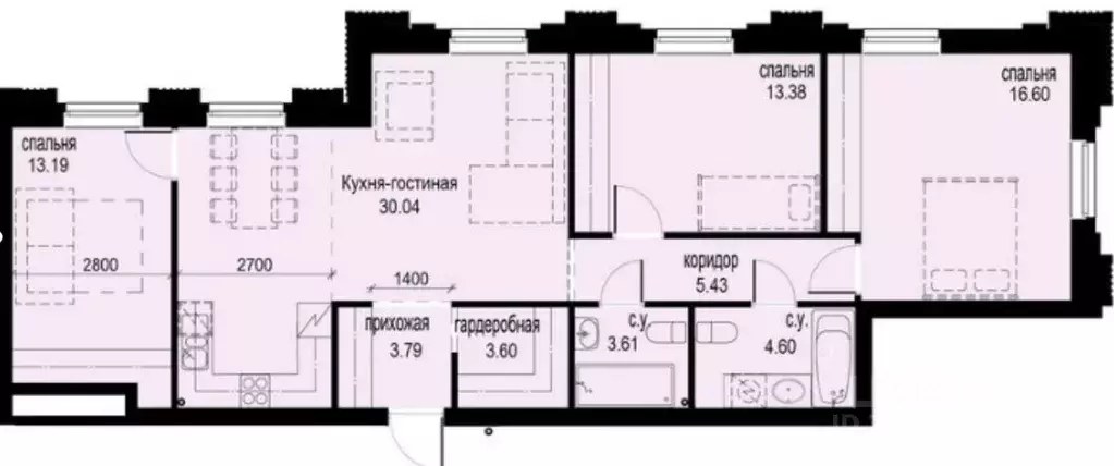 4-к кв. Санкт-Петербург Московский просп., 72к2 (94.24 м) - Фото 0