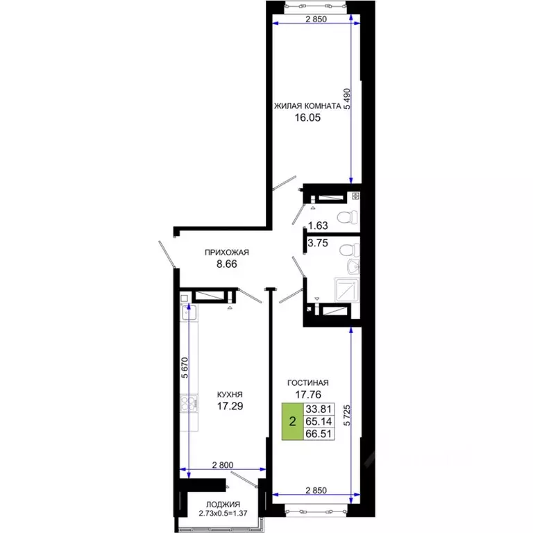 2-к кв. Ростовская область, Ростов-на-Дону Элеваторный пер., 6/2с ... - Фото 1