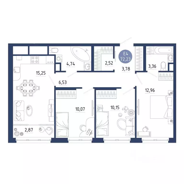 3-к кв. Рязанская область, Рязанский муниципальный округ, с. Дядьково ... - Фото 1