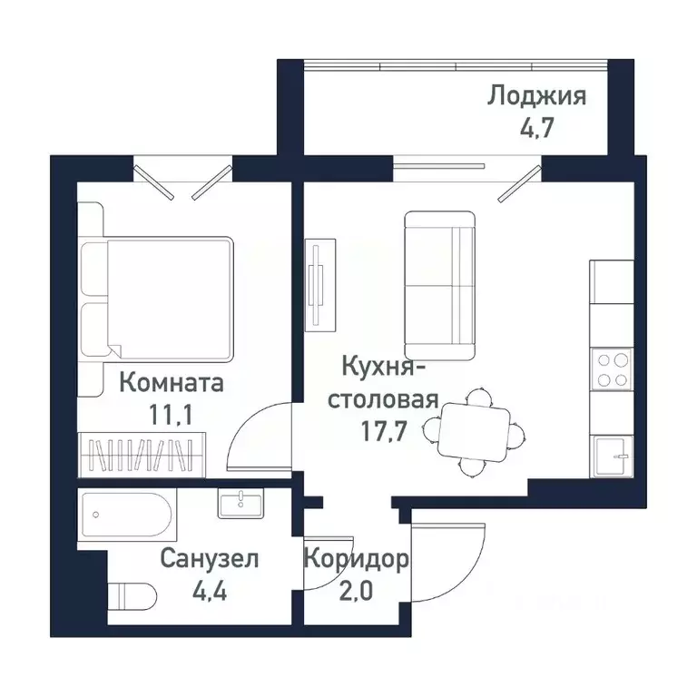 1-к кв. Челябинская область, Челябинский городской округ, пос. ... - Фото 0