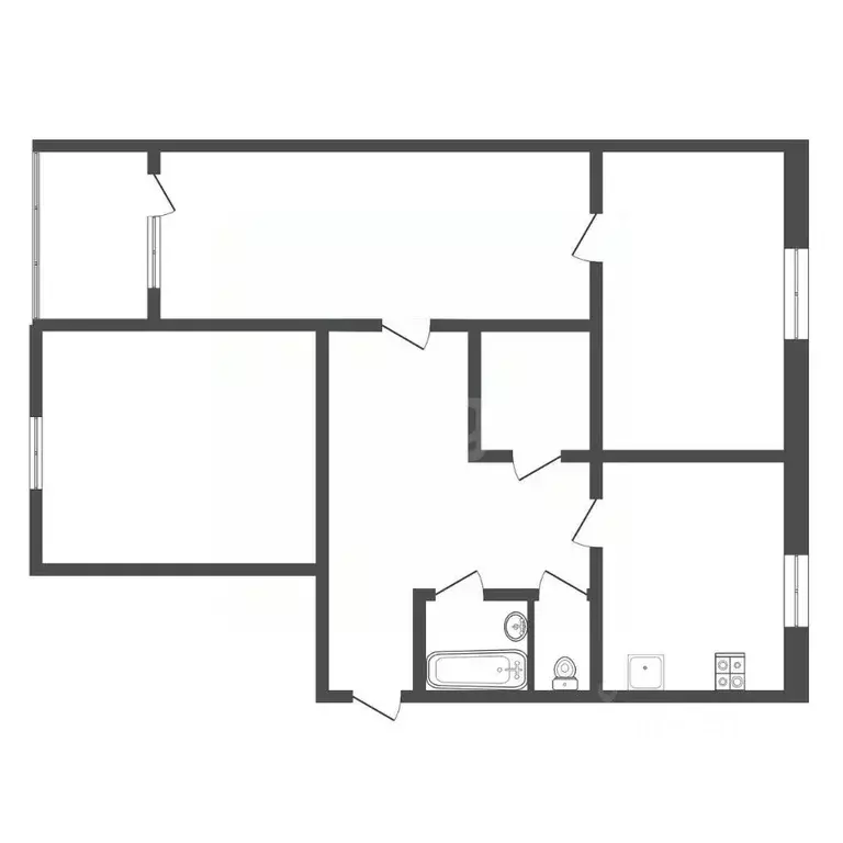 3-к кв. Тульская область, Тула ул. Макаренко, 9А (57.3 м) - Фото 2
