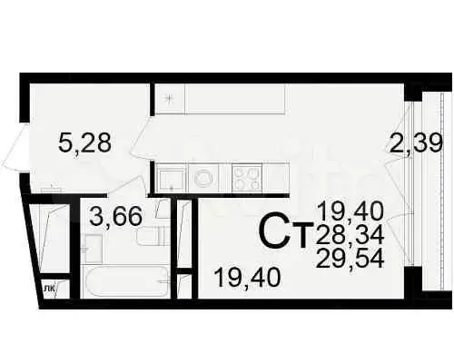 1-к. квартира, 29,5 м, 15/25 эт. - Фото 0