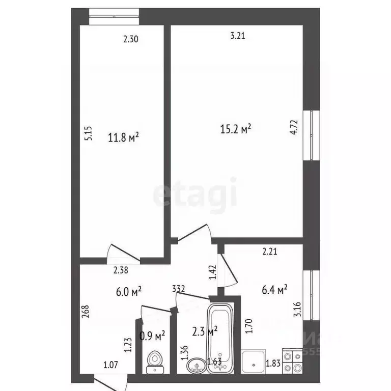 2-к кв. Самарская область, Безенчукский район, Переволоки с/пос, с. ... - Фото 1