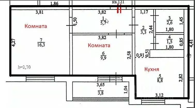 2-к кв. Оренбургская область, Оренбург Транспортная ул., 16/2 (48.1 м) - Фото 1