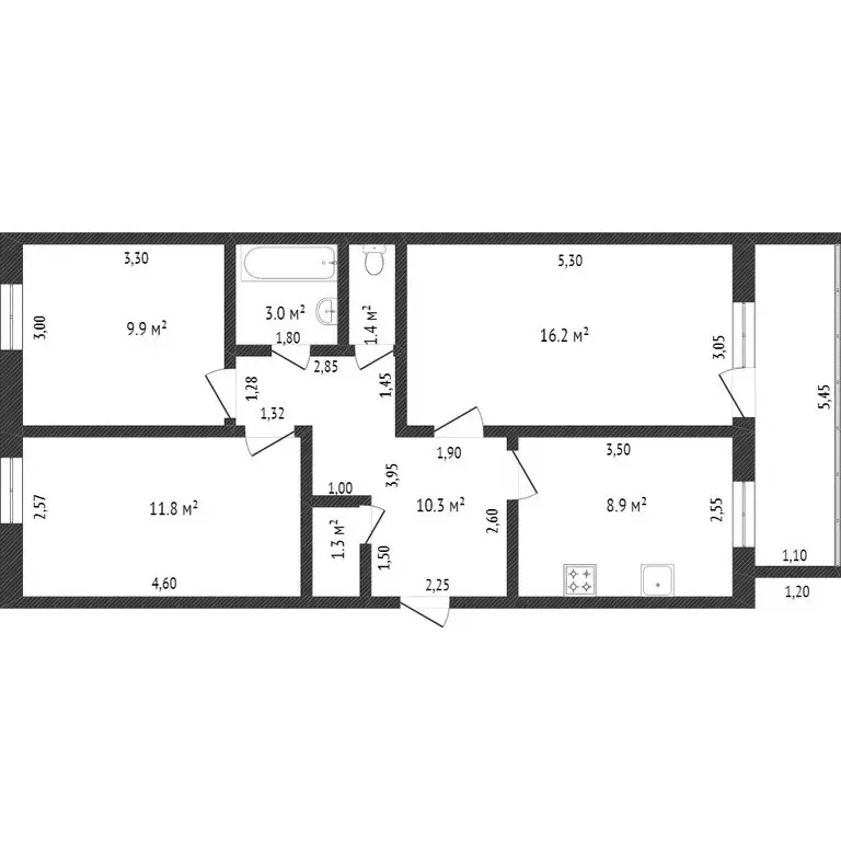 3-комнатная квартира: Ялуторовск, улица Менделеева, 4 (62 м) - Фото 1