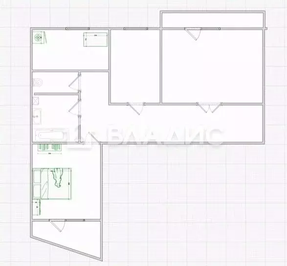 3-к кв. Пензенская область, Пенза Ладожская ул., 5 (68.1 м) - Фото 2