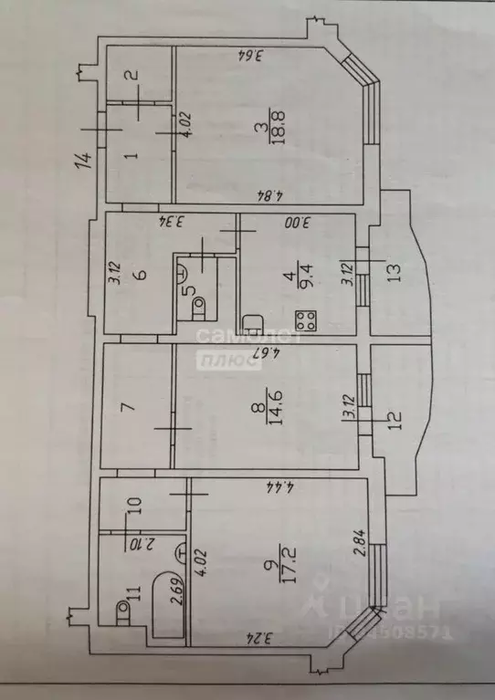 3-к кв. Калужская область, Калуга ул. Фомушина, 8к1 (88.0 м) - Фото 2