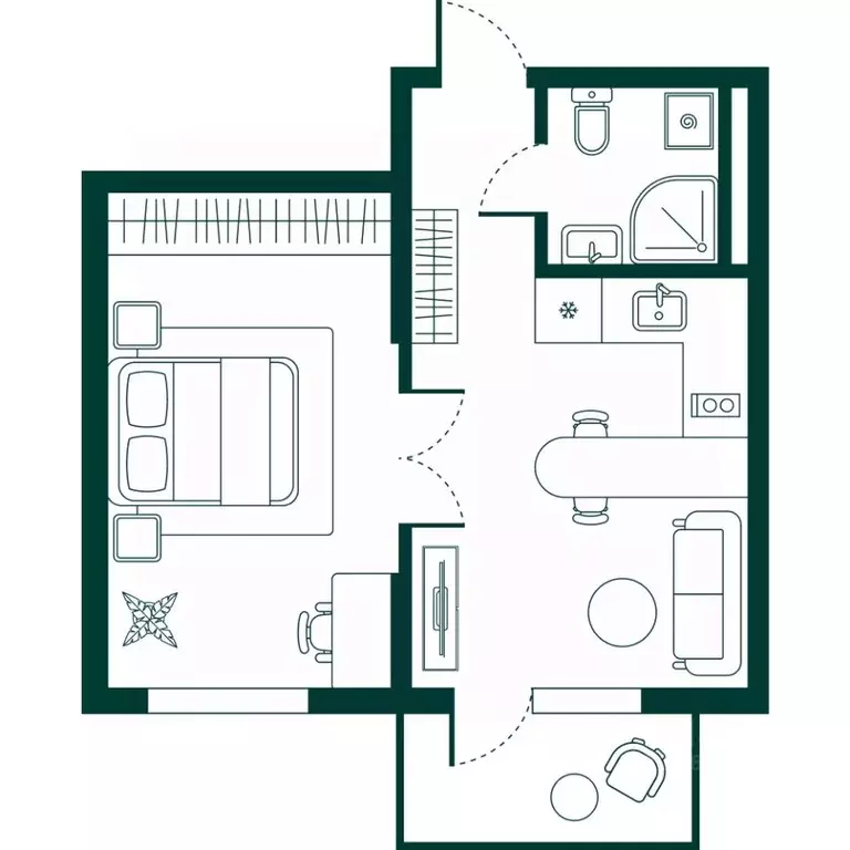 2-к кв. Дагестан, Дербент Новая История жилой комплекс (43.71 м) - Фото 1