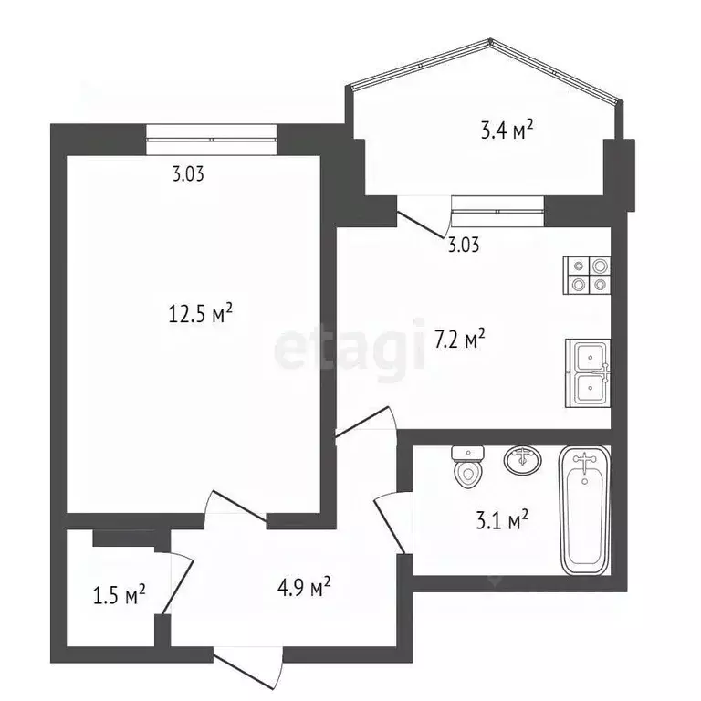 1-к кв. Крым, Ялта ул. Горького, 36 (32.6 м) - Фото 1