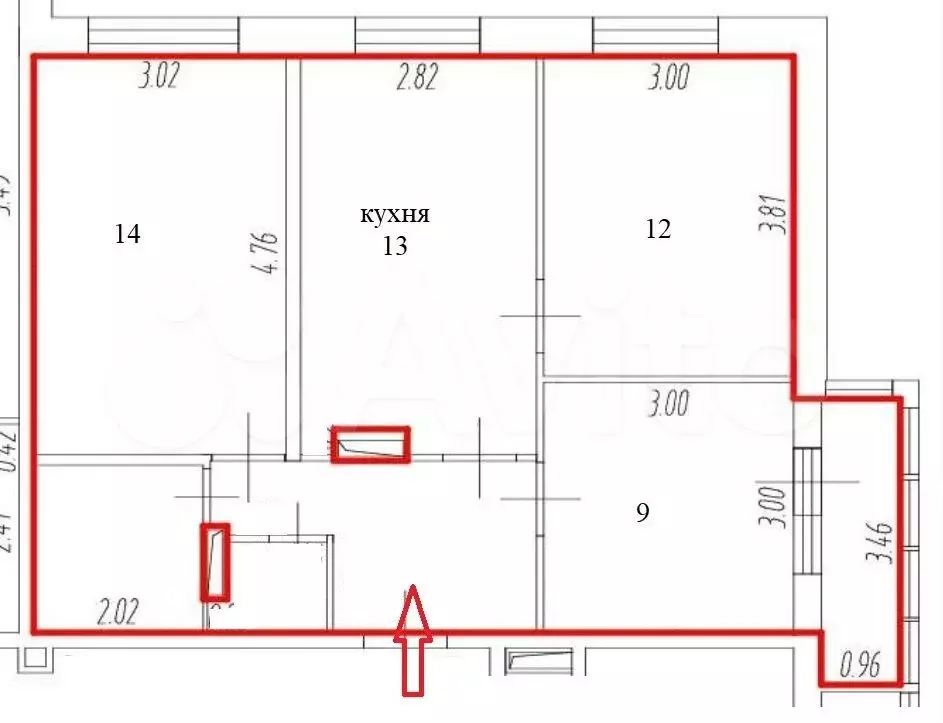 3-к. квартира, 60 м, 9/17 эт. - Фото 0