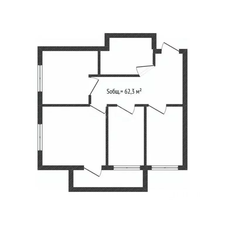 3-к кв. Брянская область, Брянск ул. Татьяны Николаевой, 10 (62.3 м) - Фото 1