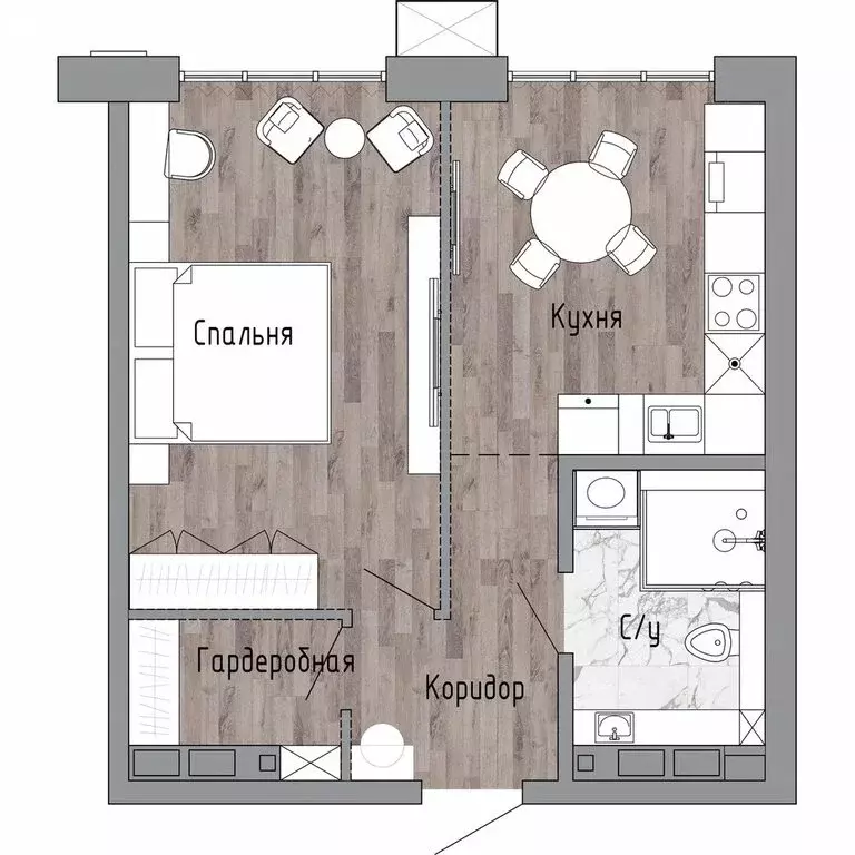 1-комнатная квартира: Хабаровск, Индустриальный район (46.2 м) - Фото 1