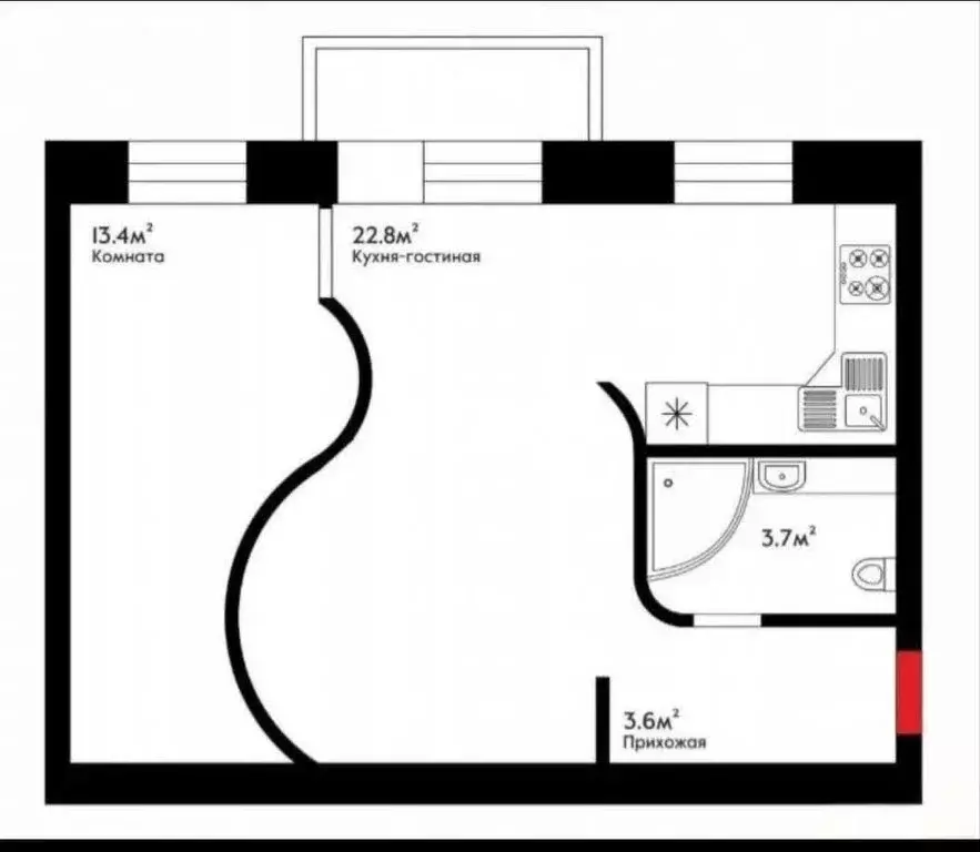 2-комнатная квартира: Тула, проспект Ленина, 117 (48 м) - Фото 1