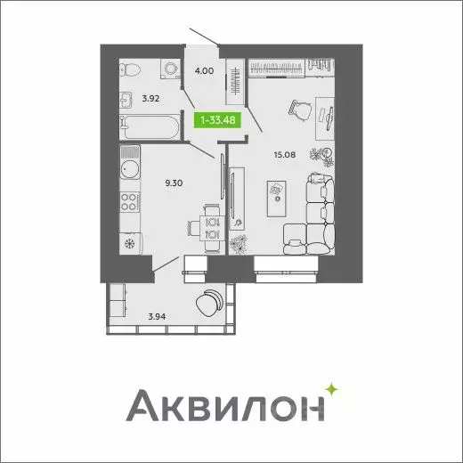 1-к кв. Архангельская область, Архангельск ул. Урицкого (33.48 м) - Фото 0