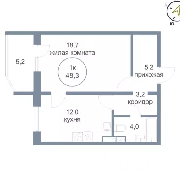 1-к кв. Ханты-Мансийский АО, Нефтеюганск 17-й мкр, 9 (43.1 м) - Фото 1