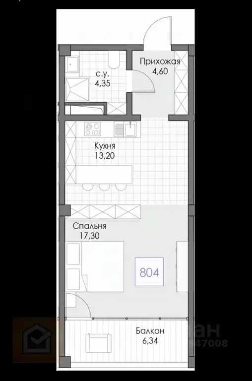 1-к кв. Крым, Евпатория ул. Симферопольская, 1 (45.79 м) - Фото 0
