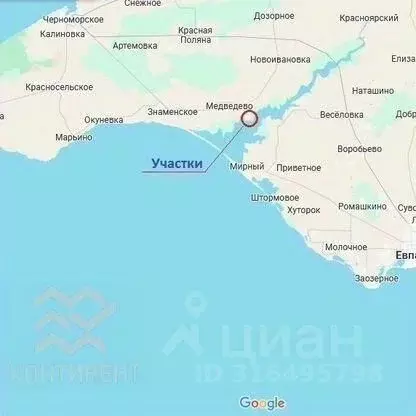Участок в Крым, Черноморский район, Медведевское с/пос, с. Медведево  ... - Фото 1