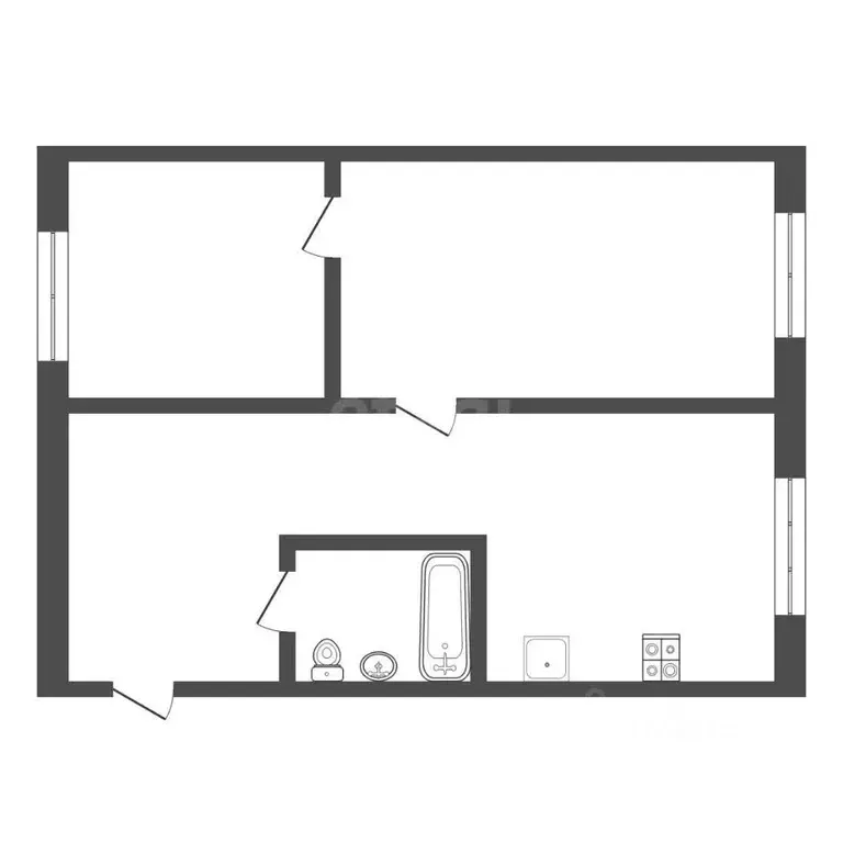 2-к кв. Тульская область, Богородицк ул. Ленина, 22 (42.2 м) - Фото 1