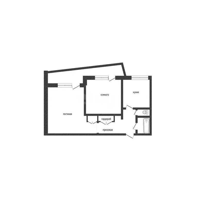 2-комнатная квартира: Бийск, улица Машиностроителей, 11 (47.8 м) - Фото 1