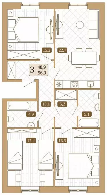 3-к кв. Московская область, Сергиев Посад ул. Авраамия Палицына, 4 ... - Фото 1