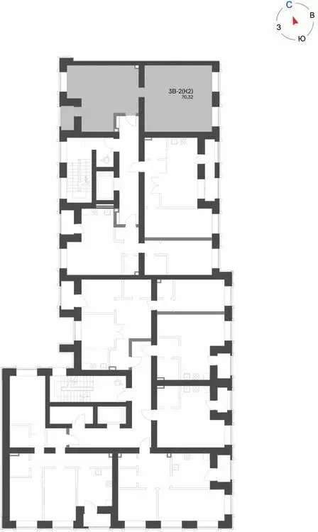 3-комнатная квартира: Нижнекамск, 15-й микрорайон, ЖК Калина (70.32 м) - Фото 1