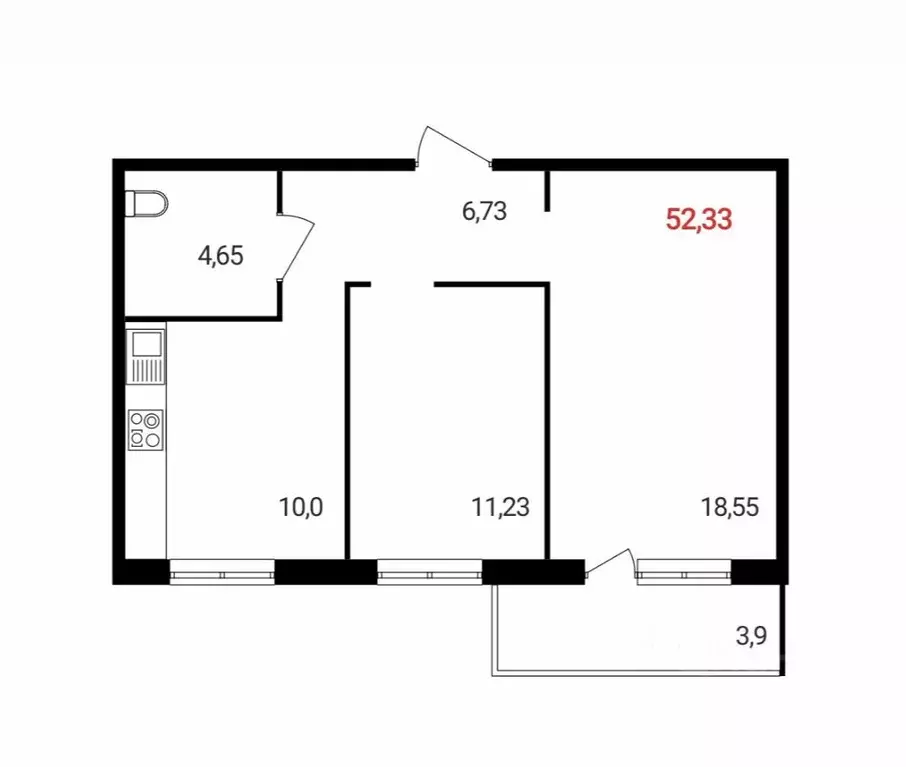2-к кв. Красноярский край, Красноярск Соколовская ул., к2.1 (52.0 м) - Фото 0