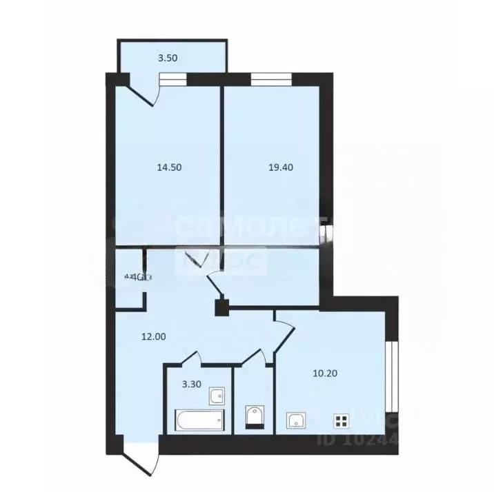 2-к кв. Санкт-Петербург Краснопутиловская ул., 125 (62.4 м) - Фото 1