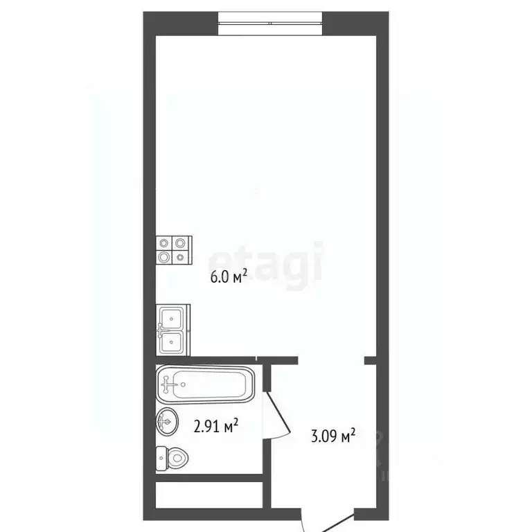 Студия Москва Внуковское поселение, ул. Анны Ахматовой, 11к3 (21.0 м) - Фото 2