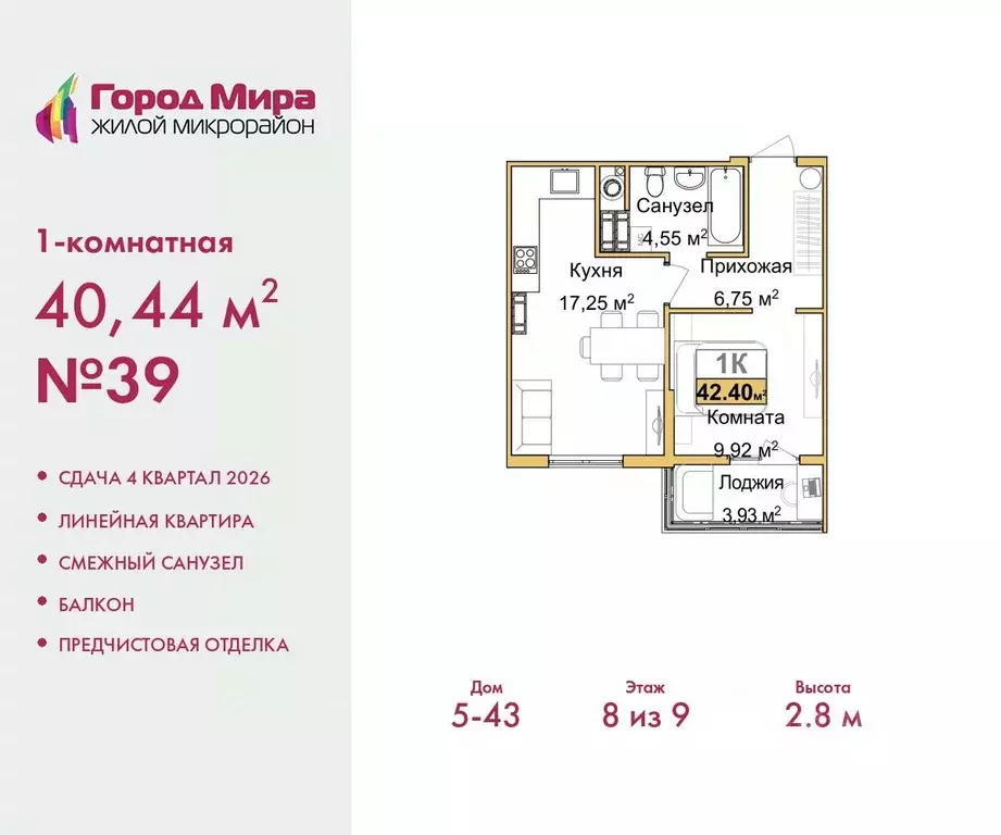 1-к кв. Крым, Симферополь ул. Батурина (40.44 м) - Фото 0