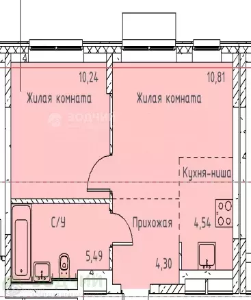 Продаётся 2-к квартира, 35.38 м - Фото 1