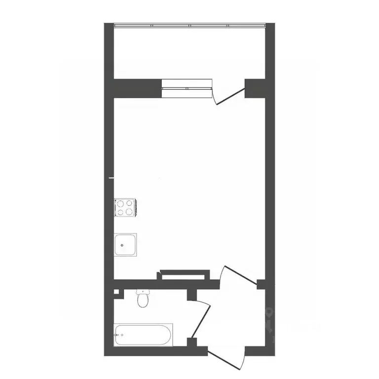 Студия Тюменская область, Тюмень ул. Мельникайте, 2к11 (24.0 м) - Фото 1