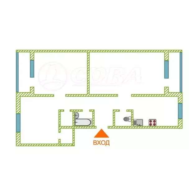 3-комнатная квартира: Тюмень, улица Демьяна Бедного, 104к3 (99.2 м) - Фото 1