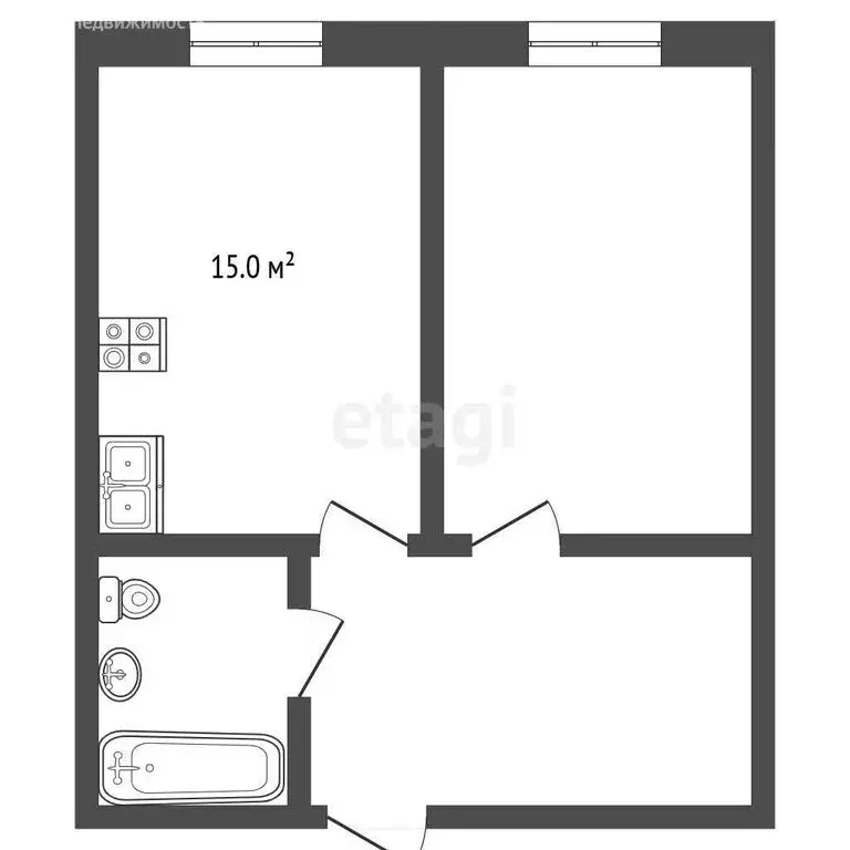 1-комнатная квартира: Анапа, улица Адмирала Пустошкина, 12к2 (39 м) - Фото 1