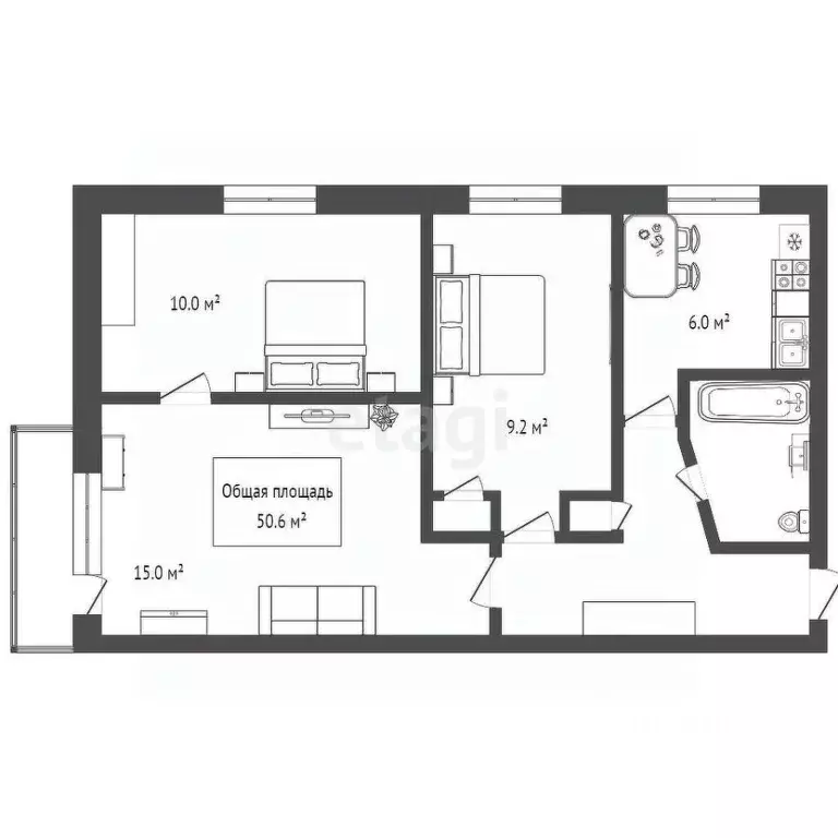 3-к кв. Новосибирская область, Новосибирск ул. Гаранина, 1 (60.0 м) - Фото 2