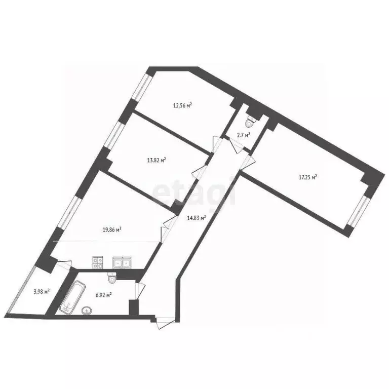3-к кв. Ростовская область, Батайск ул. Луначарского, 177Бк2 (90.0 м) - Фото 2