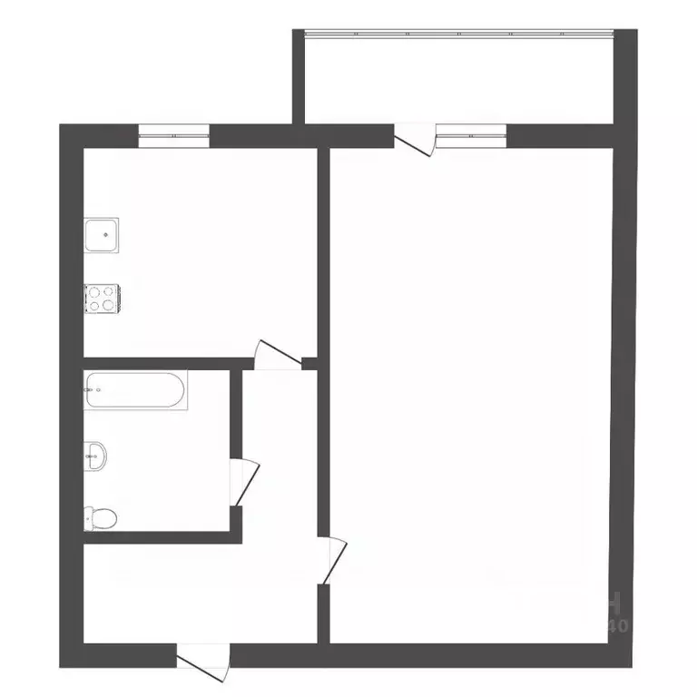 1-к кв. Тюменская область, Тюмень ул. Гастелло, 71 (30.3 м) - Фото 2